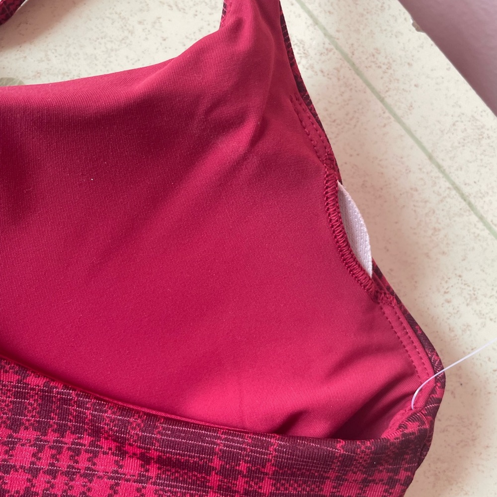 NWT outdoor voices pomegranate plaid  tank top - Picture 5 of 9